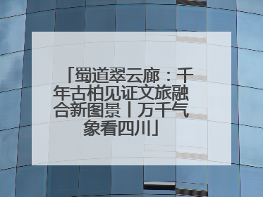 蜀道翠云廊：千年古柏见证文旅融合新图景丨万千气象看四川